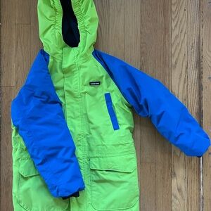 Lands' End | Neon Green and Blue Snow Jacket